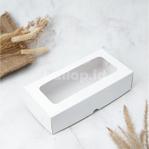 IVORY 20 10 5 CM Laminasi Jendela Kotak Box Brownies Cookies Roti Kue