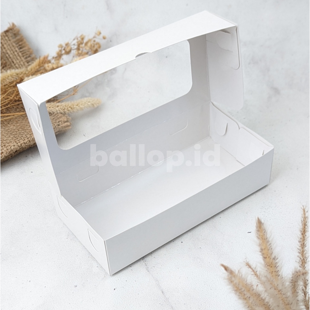 IVORY 20 10 5 CM Laminasi Jendela Kotak Box Brownies Cookies Roti Kue