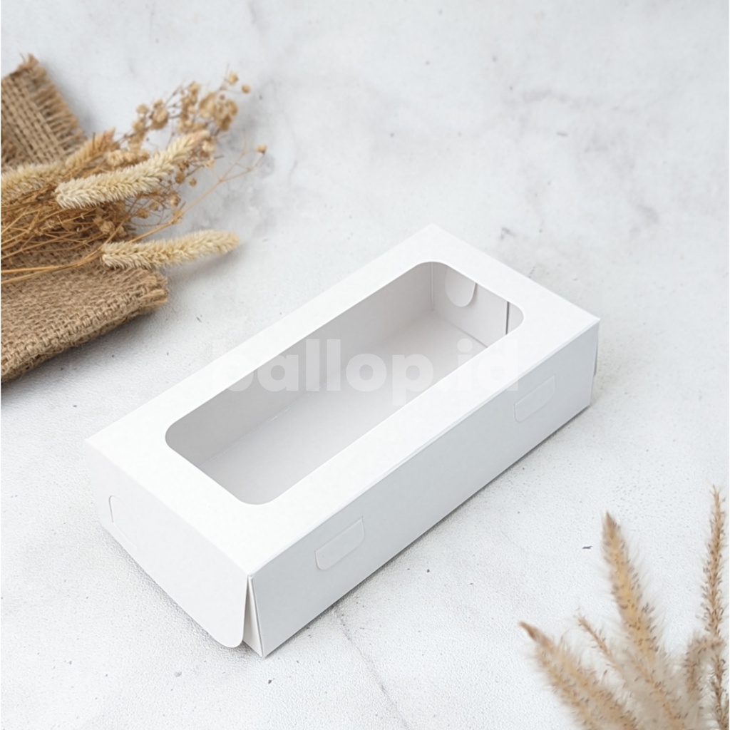 IVORY 20 10 5 CM Laminasi Jendela Kotak Box Brownies Cookies Roti Kue