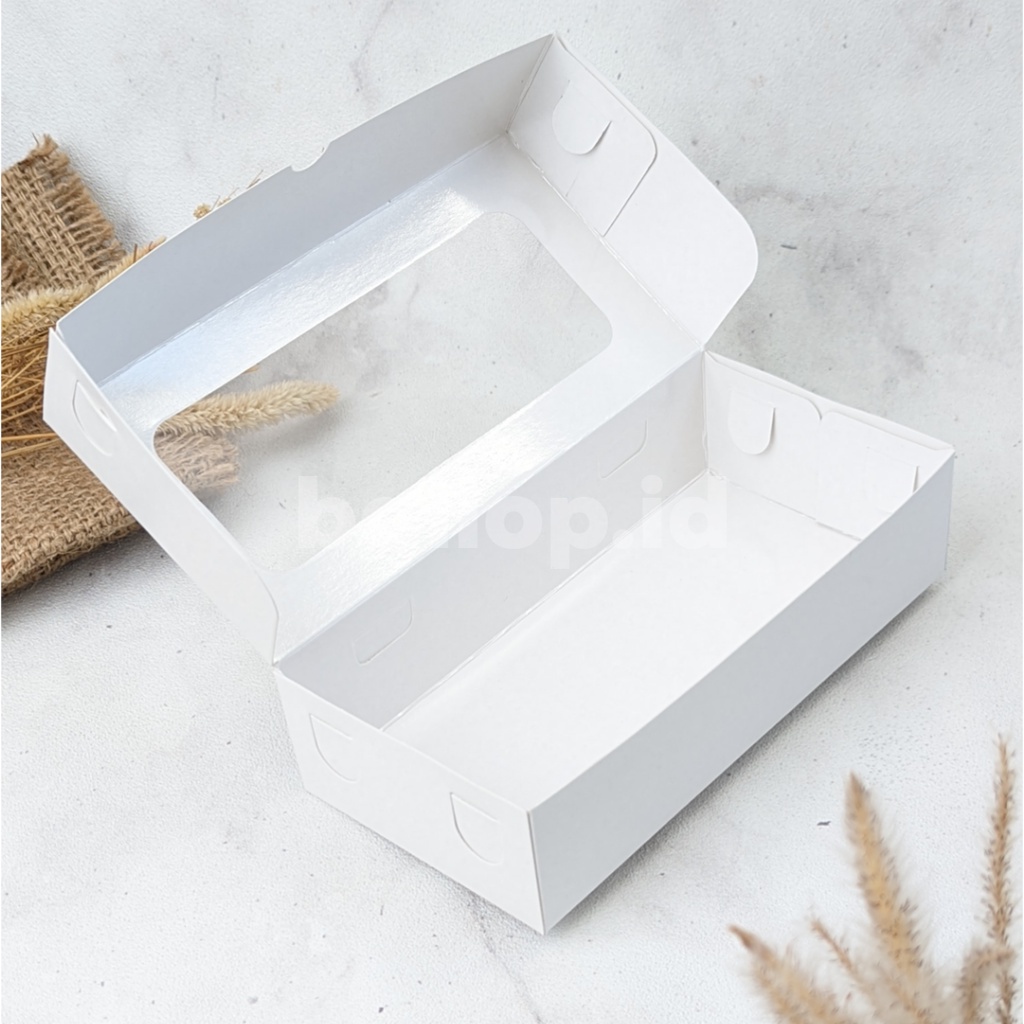 IVORY 20 10 5 CM Laminasi Jendela Kotak Box Brownies Cookies Roti Kue