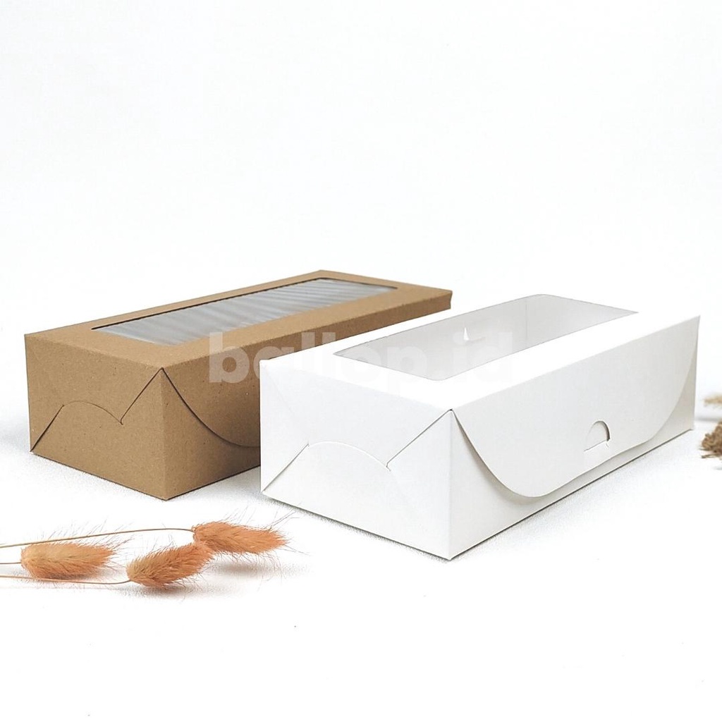 IVORY 25 12 7 CM Laminasi Jendela Kotak Box Dos Kemasan Dus Roti Picnic Roll Cake Kue Snack