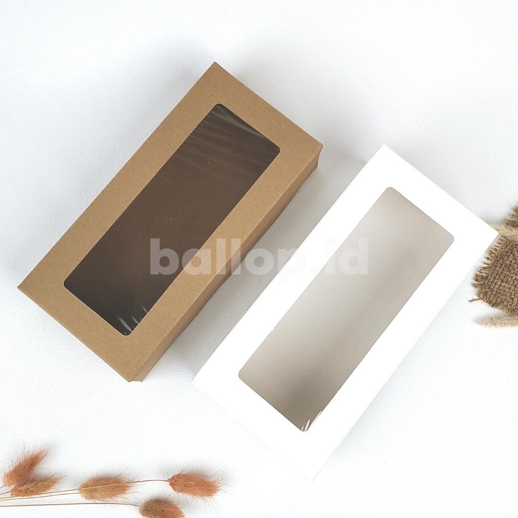 IVORY 25 12 7 CM Laminasi Jendela Kotak Box Dos Kemasan Dus Roti Picnic Roll Cake Kue Snack
