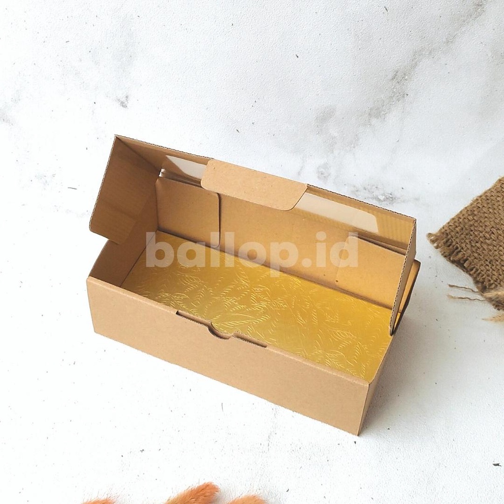 E-FLUTE 22 12 7 CM JENDELA Dus Dos Roti Kue Tart Cake Polos Box Kotak Picnic Roll Corrugated