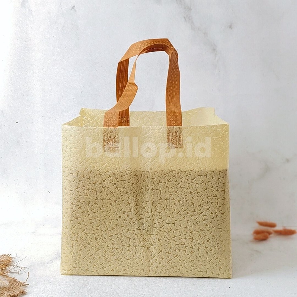 SPUNBOND 28 24 40 CM KREM Tas Cake Roti Box Kue Bag Eco Friendly MOTIF