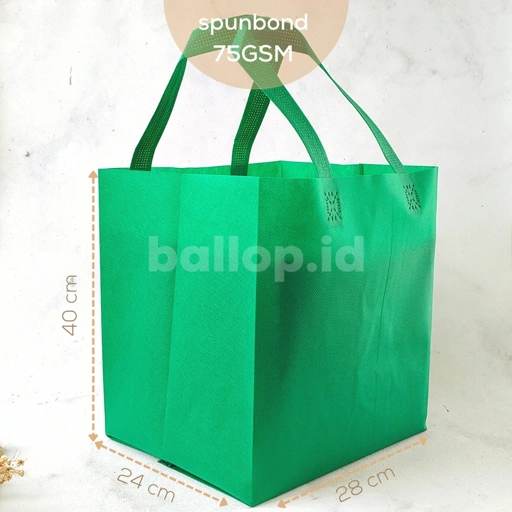 SPUNBOND 28 24 40 CM HIJAU TUA Tas Cake Roti Box Kue Bag Eco Friendly