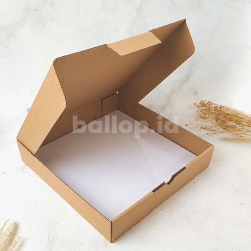E-FLUTE 25 25 5 CM Box Kardus Pizza Dos Box Snack Roti Kue Cake Baju