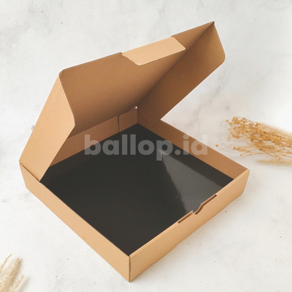E-FLUTE 25 25 5 CM Box Kardus Pizza Dos Box Snack Roti Kue Cake Baju