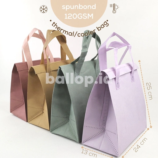 Image of Thermal Cooler Bag 24 13 25 CM Tas Aluminium Es Sup Gift Bag Lunch Box Dingin Panas Hangat Suhu