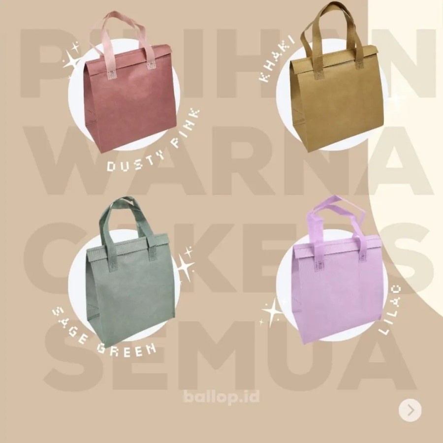 Thermal Cooler Bag 24 13 25 CM Tas Aluminium Es Sup Gift Bag Lunch Box Dingin Panas Hangat Suhu