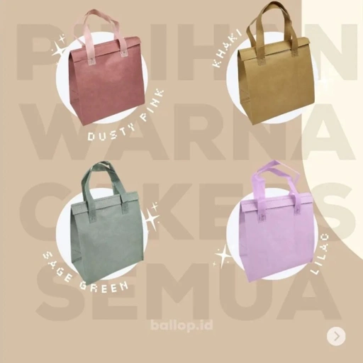 Image of Thermal Cooler Bag 24 13 25 CM Tas Aluminium Es Sup Gift Bag Lunch Box Dingin Panas Hangat Suhu