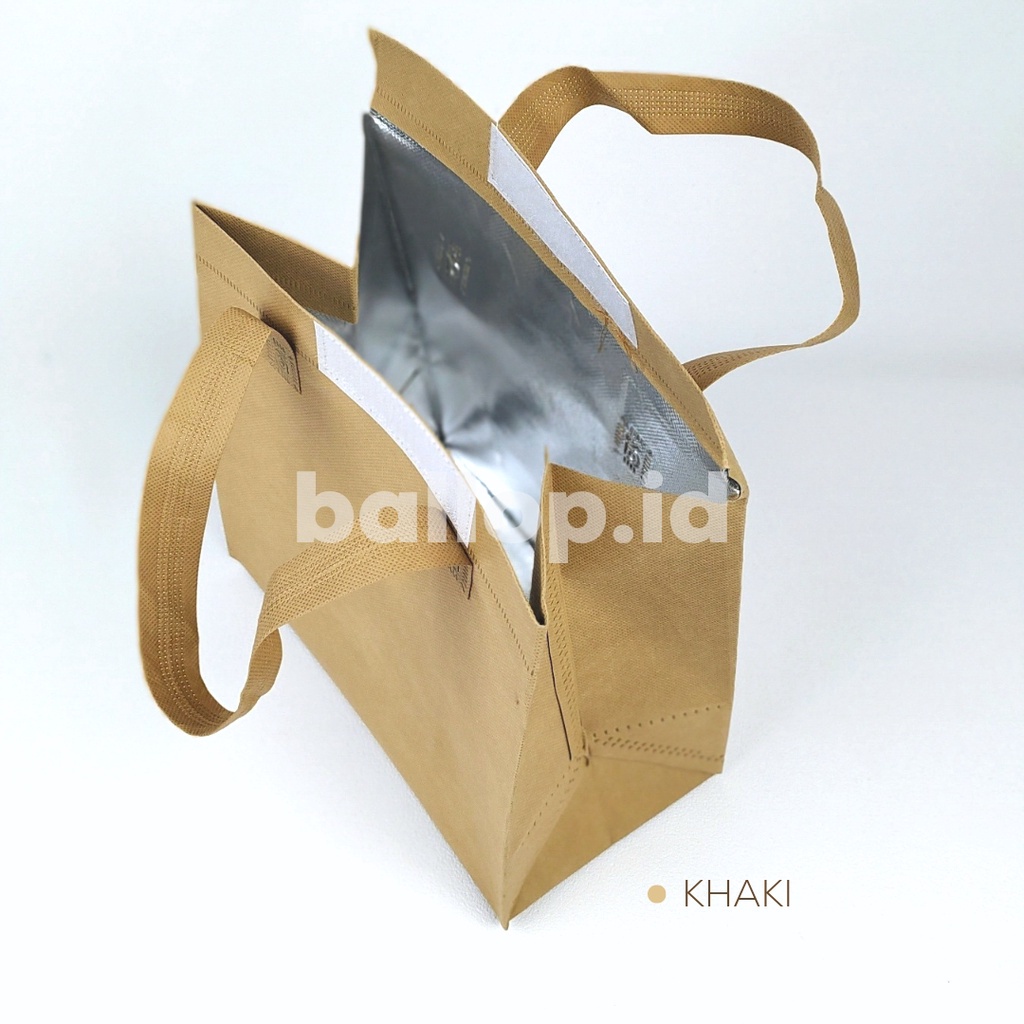 Thermal Cooler Bag 24 13 25 CM Tas Aluminium Es Sup Gift Bag Lunch Box Dingin Panas Hangat Suhu