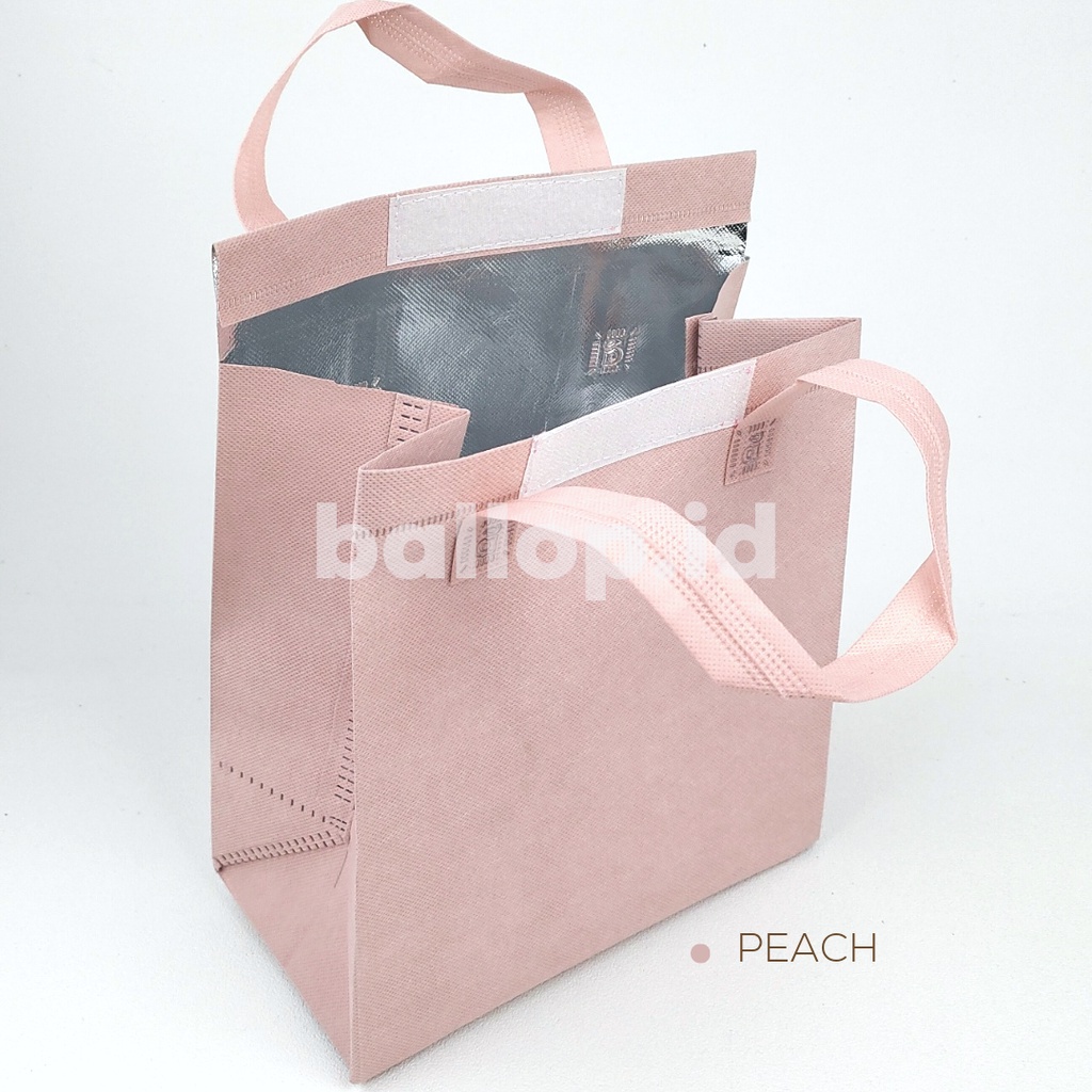 Thermal Cooler Bag 24 13 25 CM Tas Aluminium Es Sup Gift Bag Lunch Box Dingin Panas Hangat Suhu