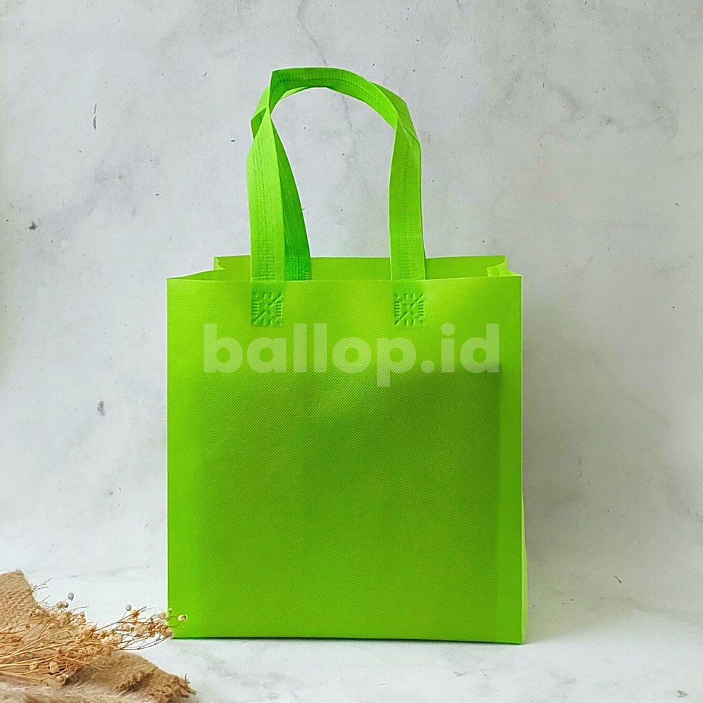 SPUNBOND 28 24 40 CM HIJAU MUDA Tas Cake Roti Box Kue Bag Hampers Eco