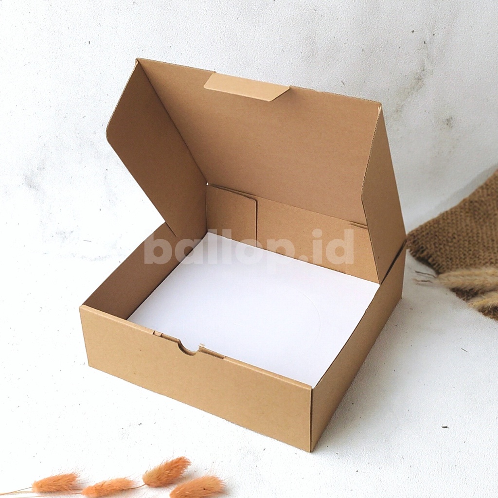 E-FLUTE 22 22 7 CM Box Dus Kotak Dos Nasi Hampers Spiku Cake Kue Roti Corrugated