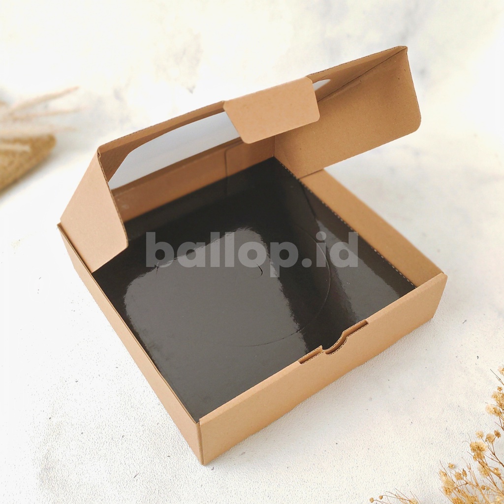 E-FLUTE 20 20 5 CM JENDELA Box Kardus Dos Kecil Snack Roti Kue Cake