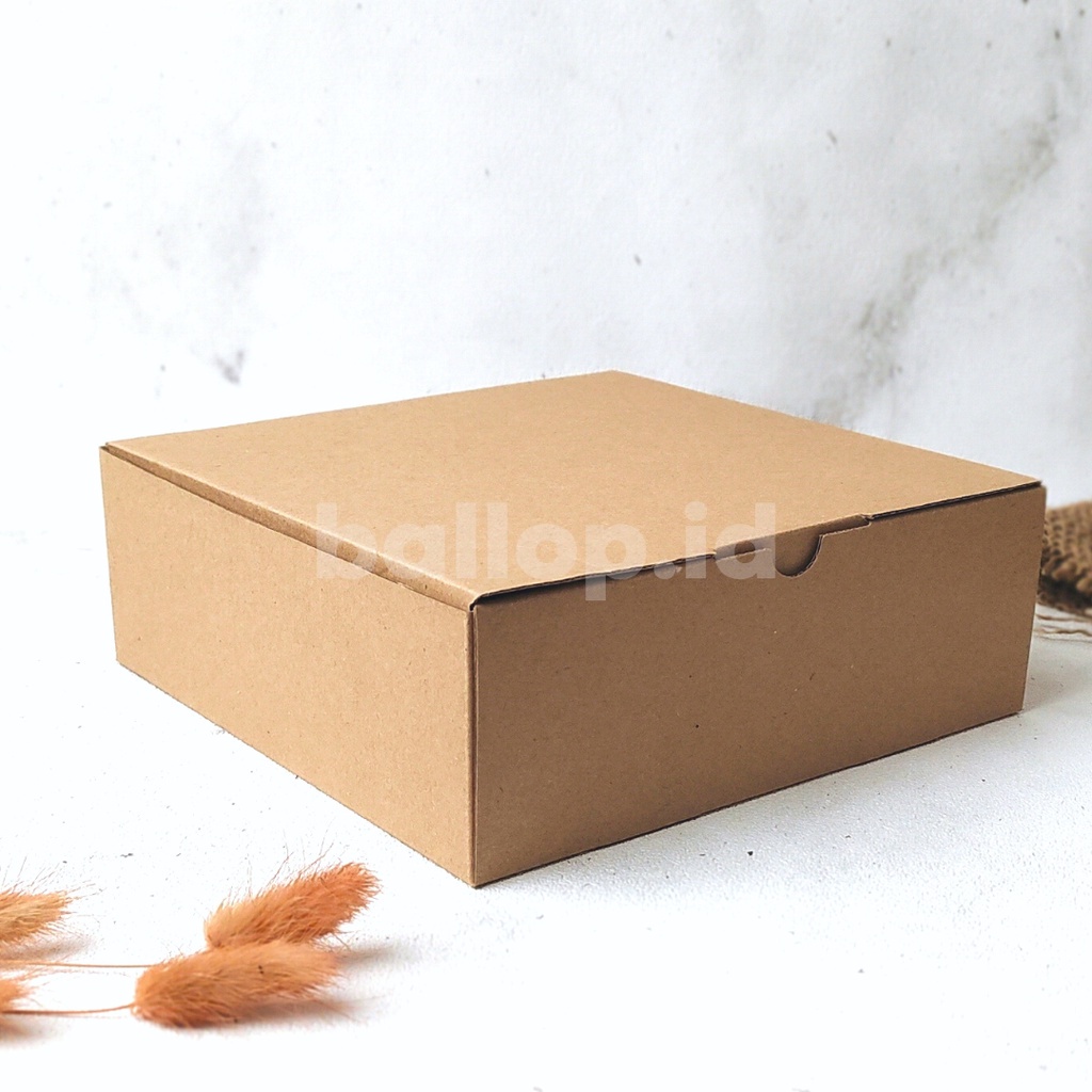 E-FLUTE 20 20 7 CM Box Kardus Dos Kotak Nasi Roti Tebal Kue Cake Polos Dus Bakery Corrugated