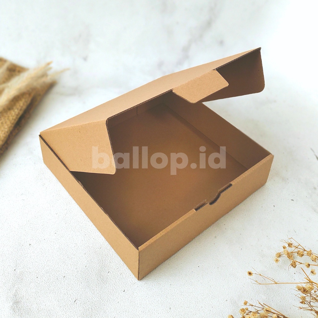 E-FLUTE 20 20 5 CM Box Kardus Tebal Dos Snack Roti Olshop Kue Cake Brownies