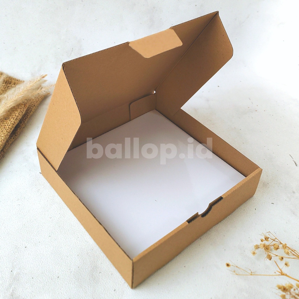 E-FLUTE 20 20 5 CM Box Kardus Tebal Dos Snack Roti Olshop Kue Cake Brownies