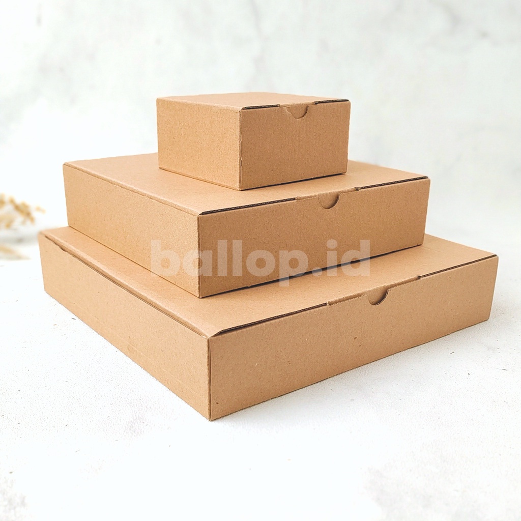 E-FLUTE 20 20 5 CM Box Kardus Tebal Dos Snack Roti Olshop Kue Cake Brownies