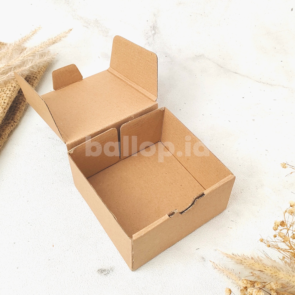E-FLUTE 10 10 5 CM Box Kardus Tebal Dos Kecil Snack Roti Olshop Kue