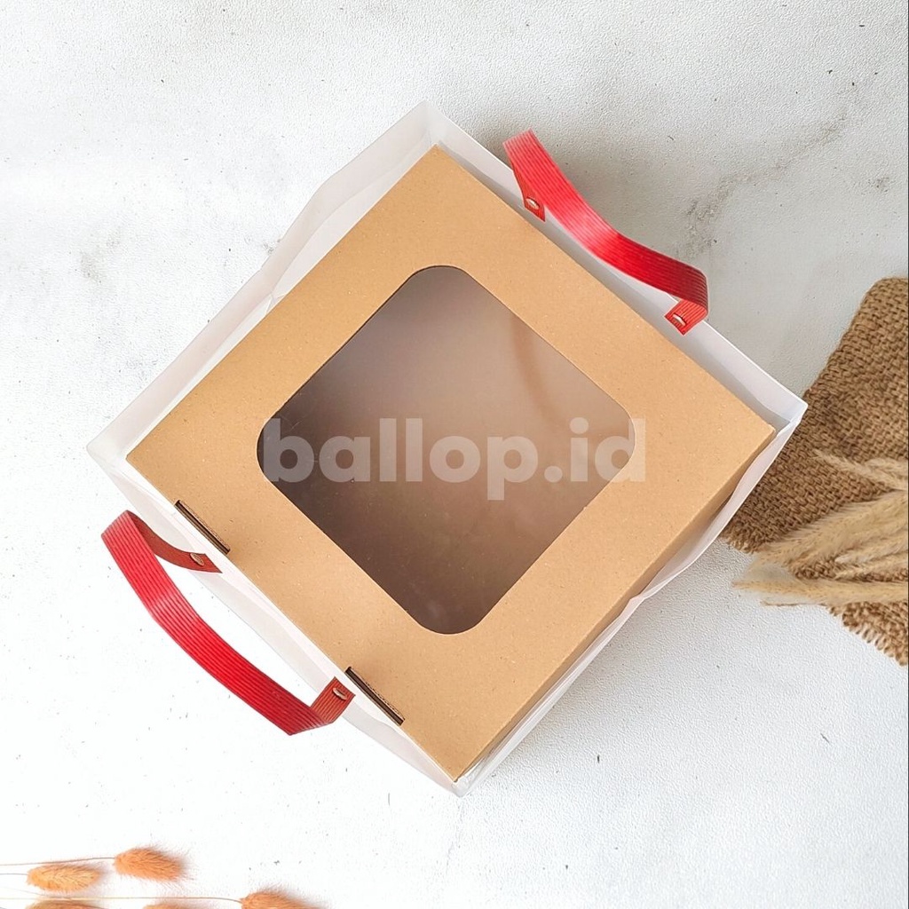 E-FLUTE 21 21 12 CM JENDELA Dus Dos Box Roti Snack Gift Hampers Bingkisan Kue Tart Cake Polos Corrugated