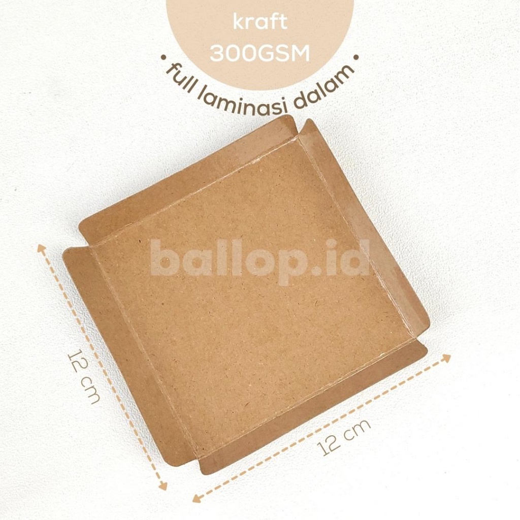 [50 PCS] TRAY KRAFT 12 12 CM LAMINASI Cakeboard Alas Tatakan Roti Kue Slice Tahan Minyak Butter Cake Gorengan