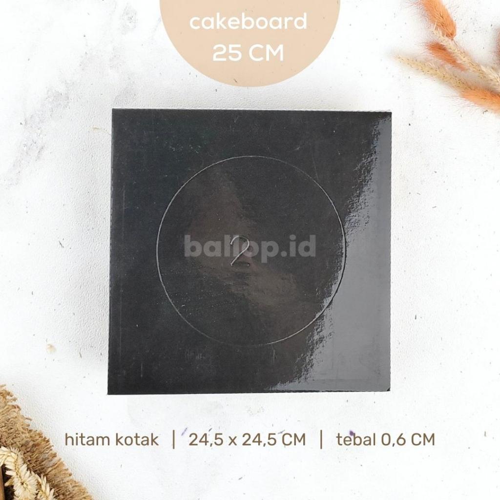 CAKEBOARD 25 CM Alas Tatakan Papan Kue Tart Pudding Roti Kotak Box Square Round Bulat Cake Board Putih Emas Gold Marble