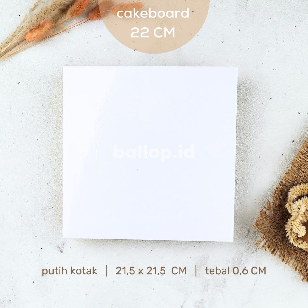 CAKEBOARD 22 CM Alas Tatakan Papan Kue Tart Pudding Roti Kotak Box Square Round Bulat Cake Board Putih Emas Kraft Gold Marble