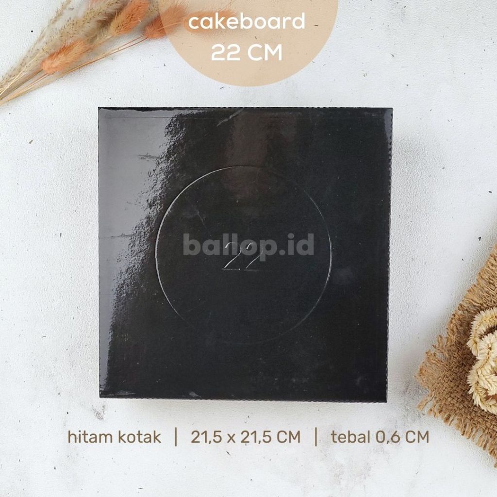 CAKEBOARD 22 CM Alas Tatakan Papan Kue Tart Pudding Roti Kotak Box Square Round Bulat Cake Board Putih Emas Kraft Gold Marble
