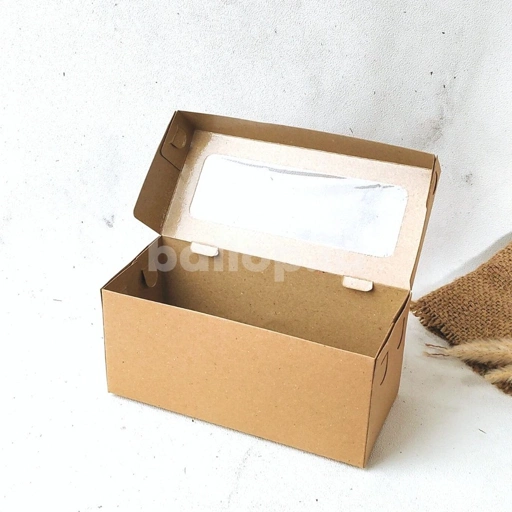 Image of KRAFT 22 10 10 LAMINASI JENDELA Box Dus Kotak Bomboloni Roti Bakar Spiku Kue Pudding Slice Cake