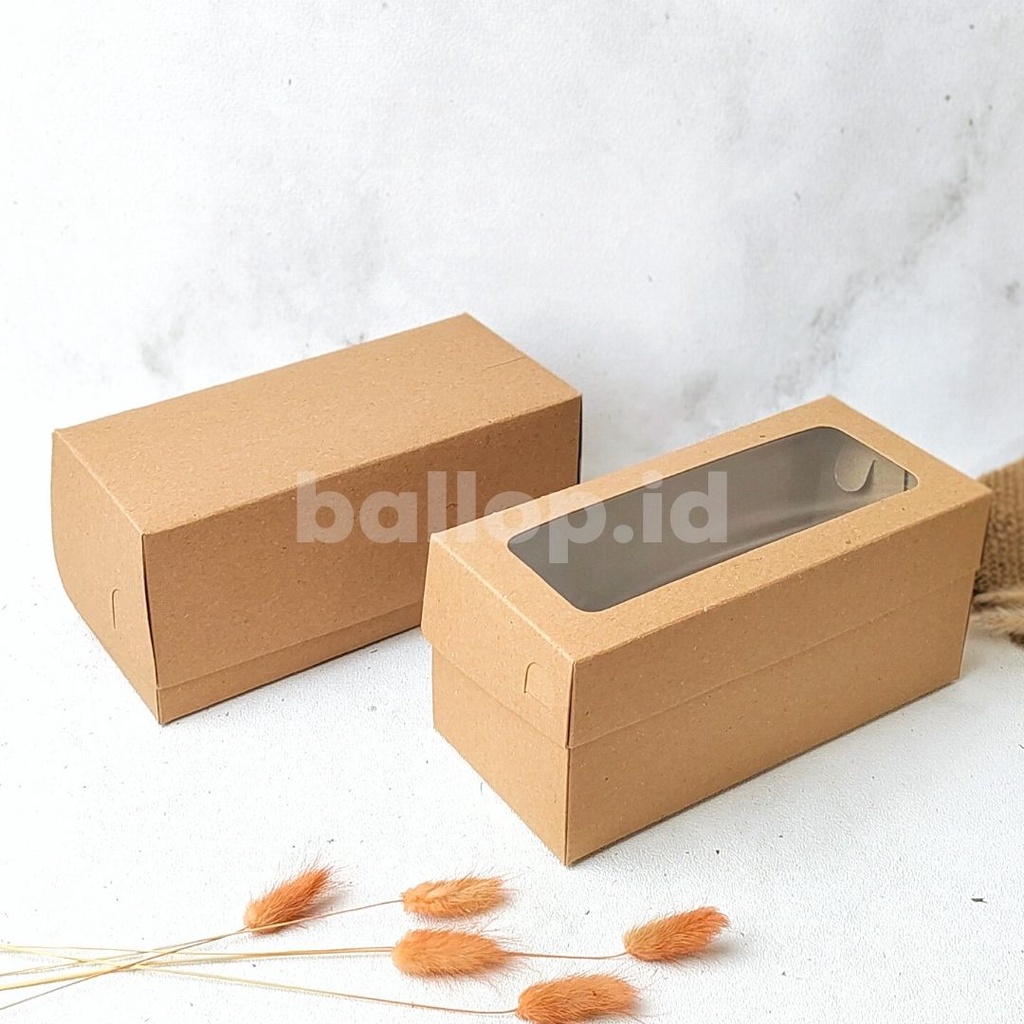 KRAFT 22 10 10 LAMINASI JENDELA Box Dus Kotak Bomboloni Roti Bakar Spiku Kue Pudding Slice Cake