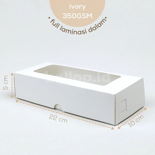 Image of IVORY 22 10 5 CM Laminasi Jendela Kotak Box Bronis Bolu Brownies Cookies Roti Kue