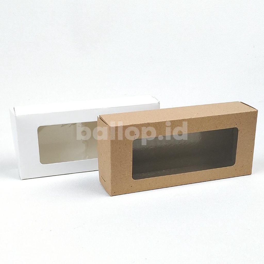 IVORY 22 10 5 CM Laminasi Jendela Kotak Box Bronis Bolu Brownies Cookies Roti Kue