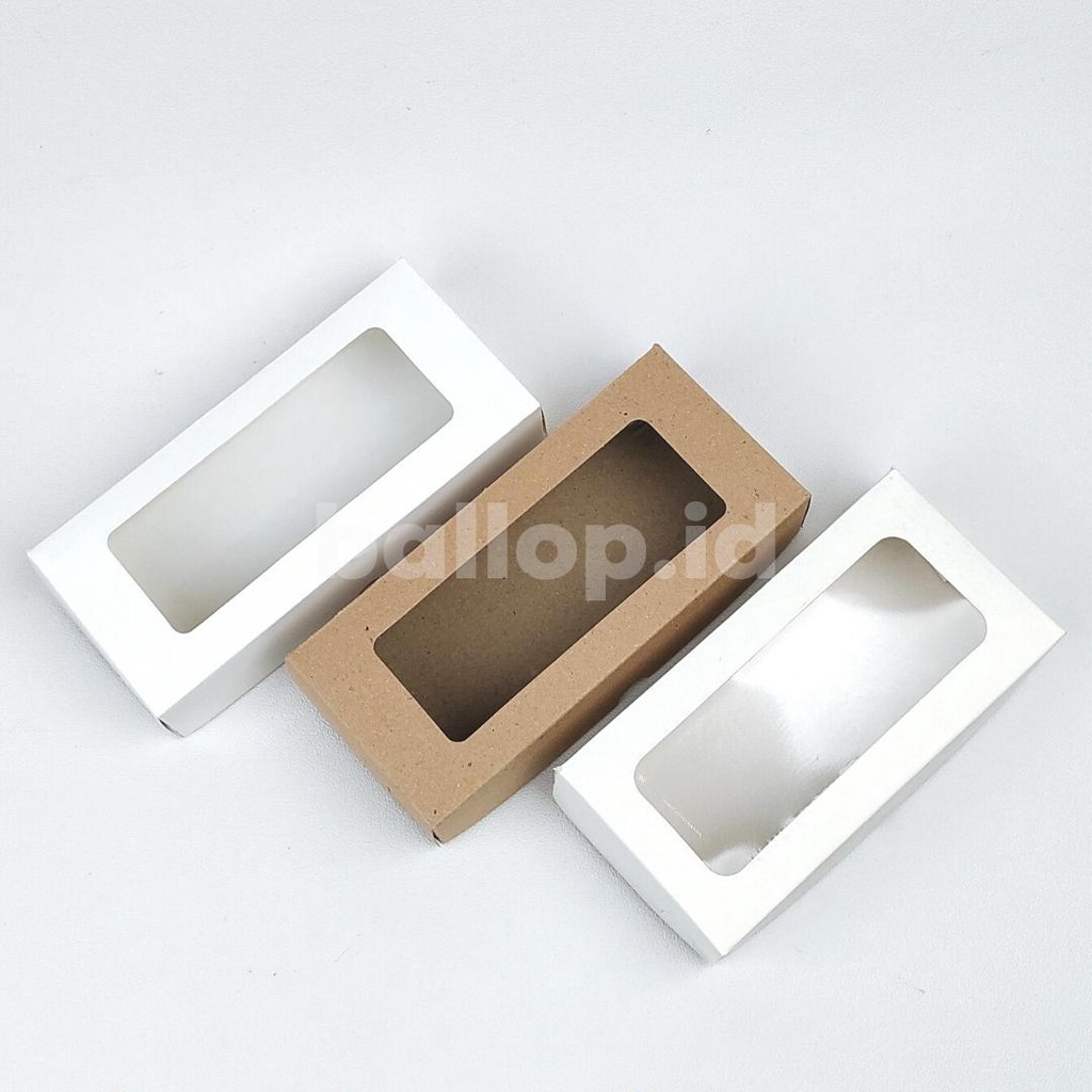 IVORY 22 10 5 CM Laminasi Jendela Kotak Box Bronis Bolu Brownies Cookies Roti Kue