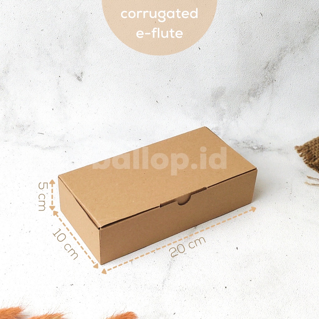 E-FLUTE 20 10 5 CM Box Kardus Packing Online Shop Gift Kotak Dos Brownies Roti Cake Kue Corrugated