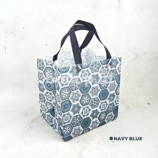 Image of [5 PCS] SPUNBOND 24 20 27 CM Tas Acara Cake Roti Box Kue Souvenir Ultah Bingkisan Hampers Natal Event Acara Print Azura Merah Maron Navy Biru