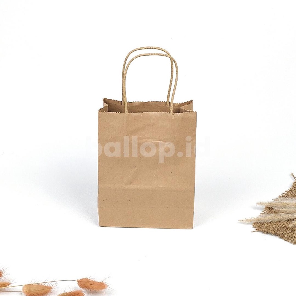 Paper Bag Tali 15 7,5 20 CM Tas Mini Souvenir Gift Kecil Coklat Samson Hampers Bingkisan Hadiah
