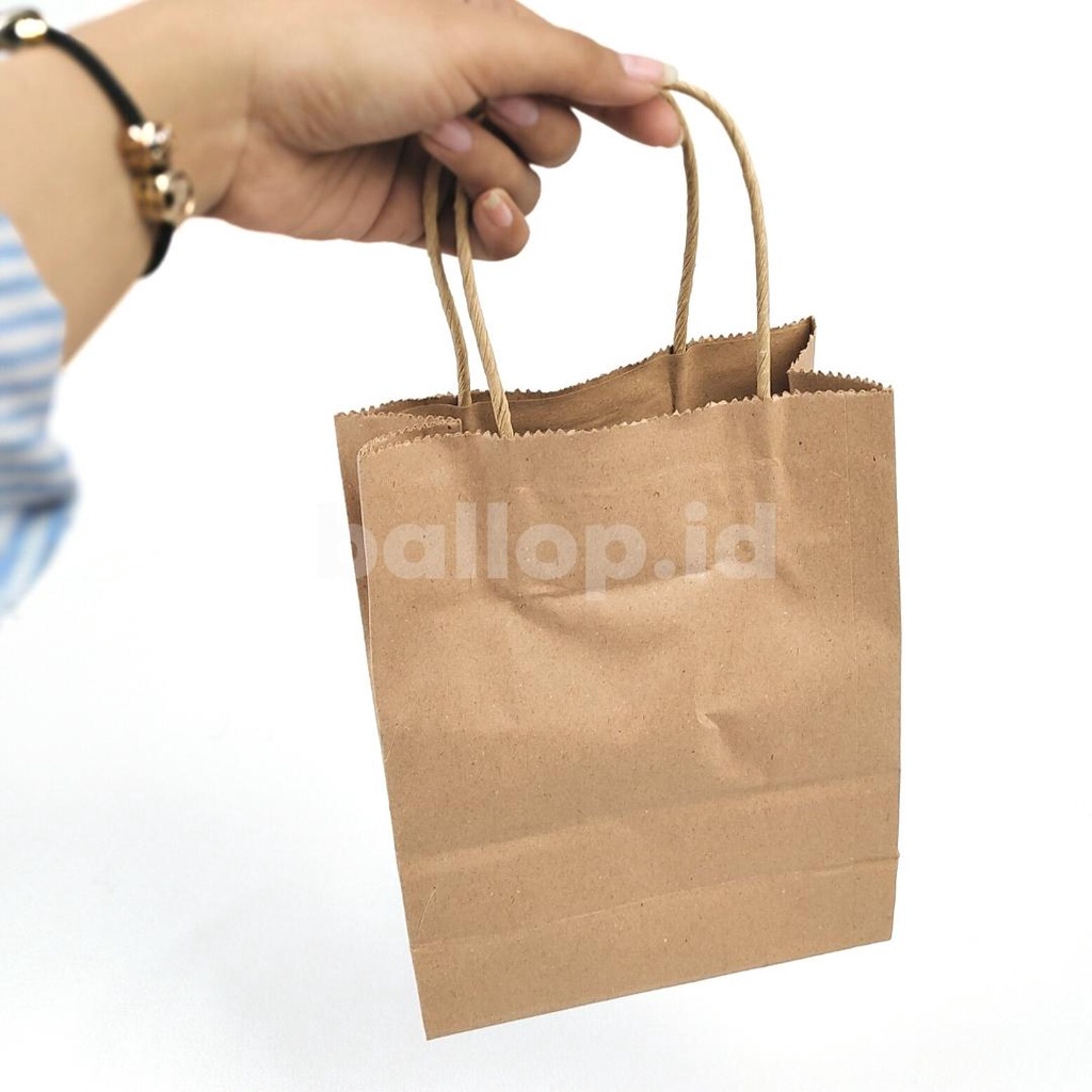 Paper Bag Tali 15 7,5 20 CM Tas Mini Souvenir Gift Kecil Coklat Samson Hampers Bingkisan Hadiah