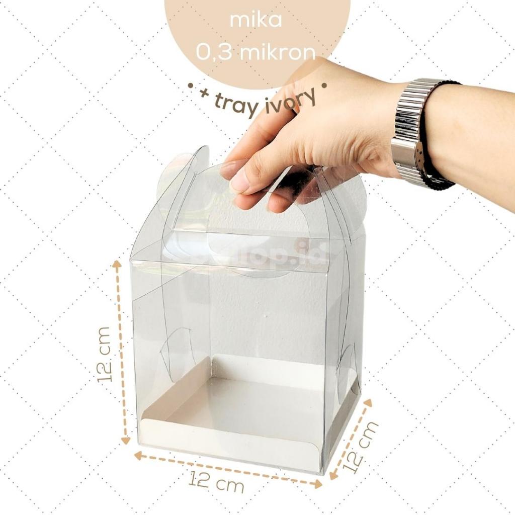 MIKA 12 12 12 CM GABLE BOX Kotak Hamper Handle Snack Dessert Dus Roti Bingkisan Souvenir Cake Kecil Manis