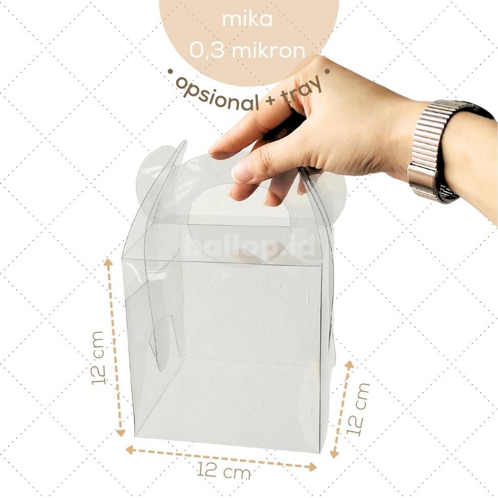 MIKA 12 12 12 CM GABLE BOX Kotak Hamper Handle Snack Dessert Dus Roti Bingkisan Souvenir Cake Kecil Manis