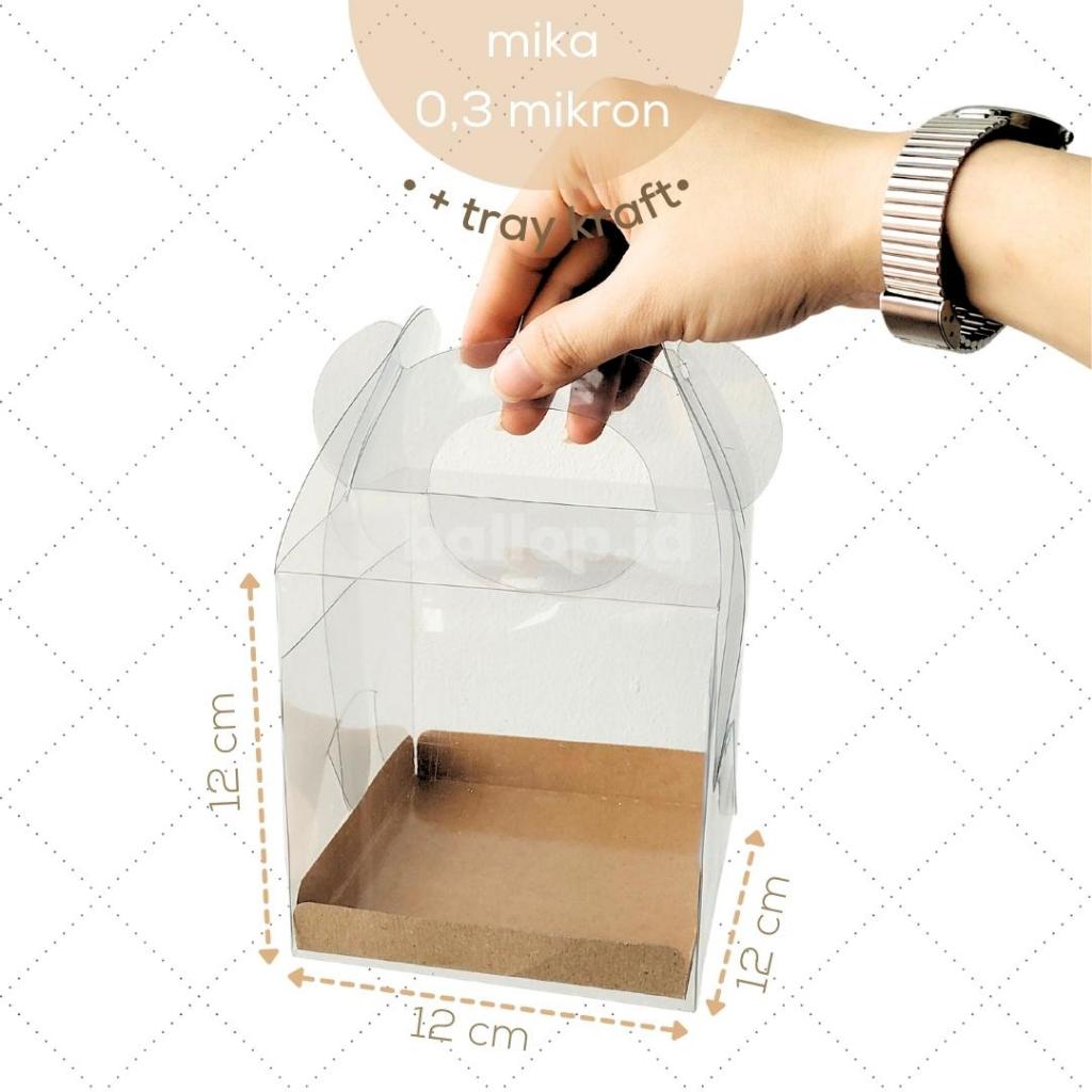 MIKA 12 12 12 CM GABLE BOX Kotak Hamper Handle Snack Dessert Dus Roti Bingkisan Souvenir Cake Kecil Manis