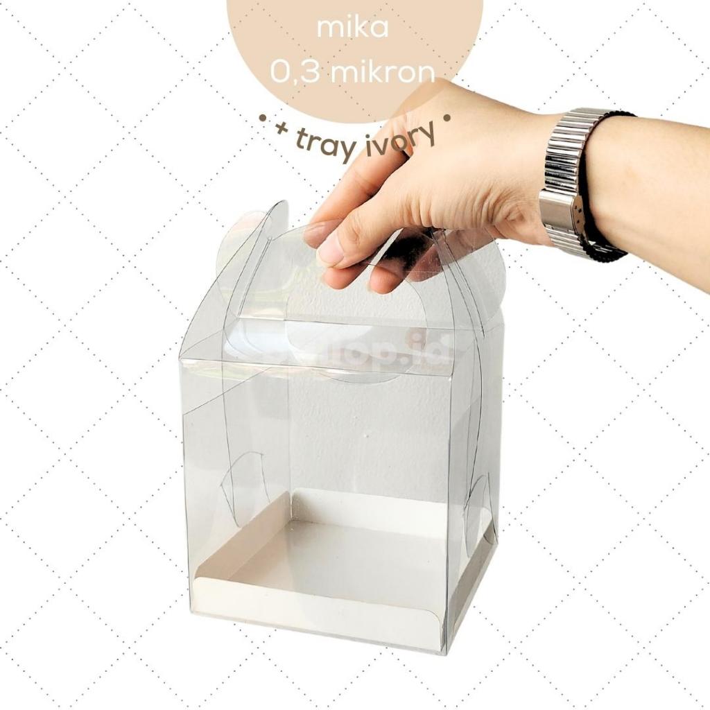 MIKA 12 12 12 CM GABLE BOX Kotak Hamper Handle Snack Dessert Dus Roti Bingkisan Souvenir Cake Kecil Manis