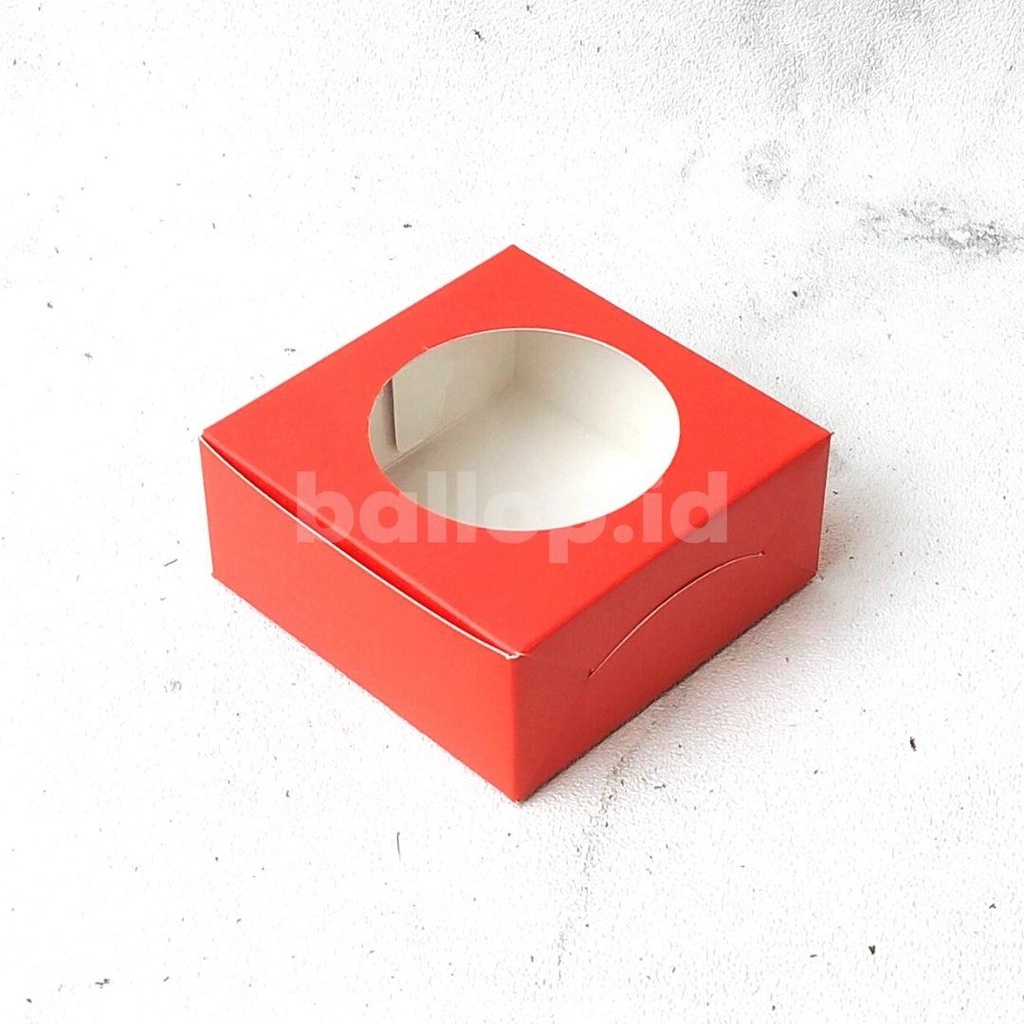 Box Ivory 12,5 12,5 5 CM Jendela Mika Laminasi Doff Luar Dus Kotak Toples Bulat 250 GR