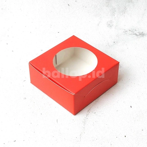 Image of Box Ivory 12,5 12,5 5 CM Jendela Mika Laminasi Doff Luar Dus Kotak Toples Bulat 250 GR