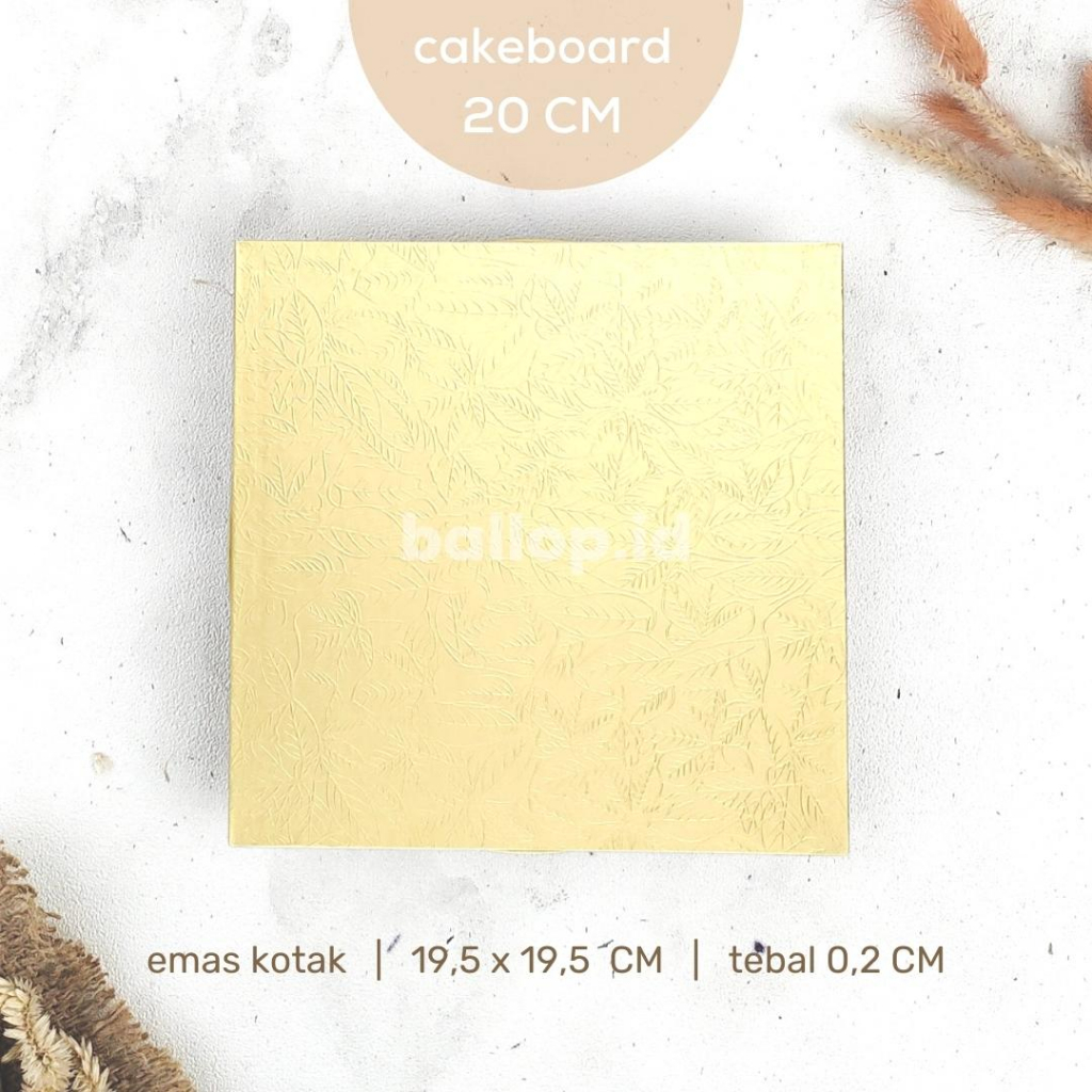 CAKEBOARD 20 CM Alas Tatakan Papan Kue Tart Pudding Roti Kotak Box Square Round Bulat Cake Board Putih Emas Gold Marble