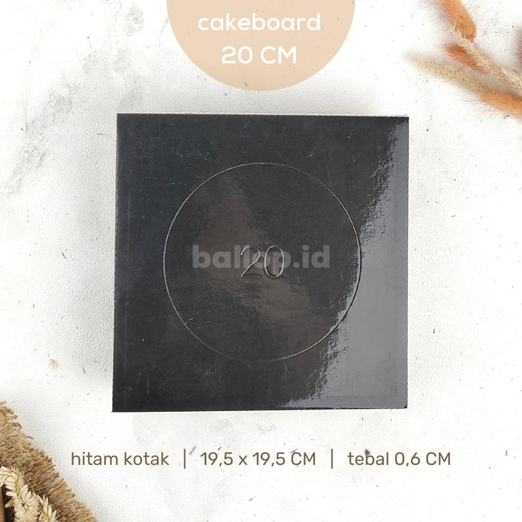 CAKEBOARD 20 CM Alas Tatakan Papan Kue Tart Pudding Roti Kotak Box Square Round Bulat Cake Board Putih Emas Gold Marble