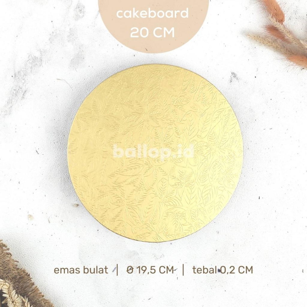 CAKEBOARD 20 CM Alas Tatakan Papan Kue Tart Pudding Roti Kotak Box Square Round Bulat Cake Board Putih Emas Gold Marble
