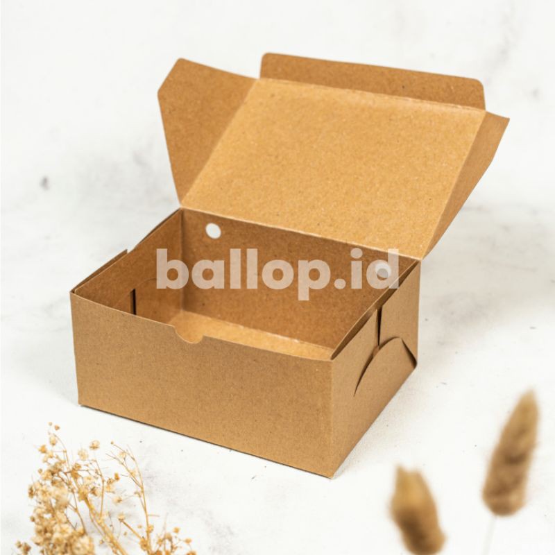 KRAFT 16 12 7,5 CM Laminasi Kotak Box Kecil Kemasan Dus Jajan Roti Kue Snack Coklat