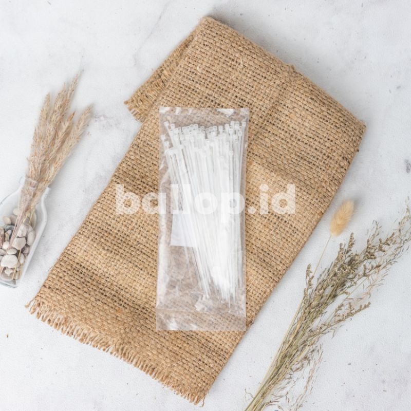 [100 PCS] Cable Ties 15 CM Hitam Putih Tali Pengaman Plastik Kresek Makanan Takeaway isi 100 Murah