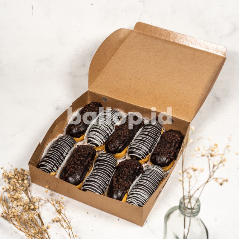 KRAFT 20 20 4,8 CM Laminasi Kotak Box Kemasan Dus Pie Jajan Roti Kue Coklat Brownies Cake Snack